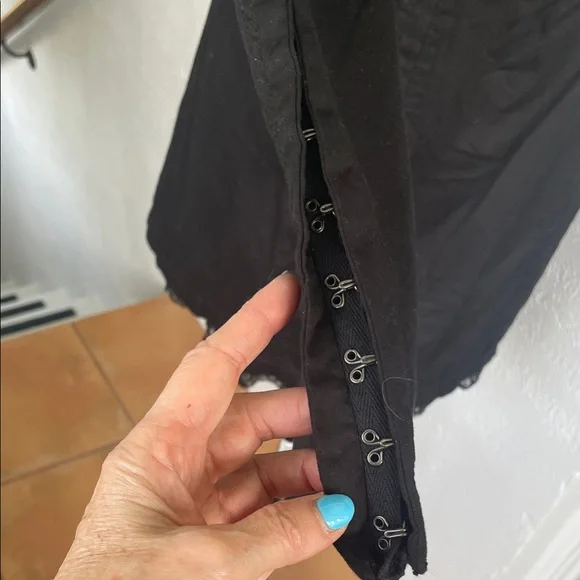 Free People NWOT Black Button-Up Long Sleeve Shirt Dress Medium - Picture 6 of 6